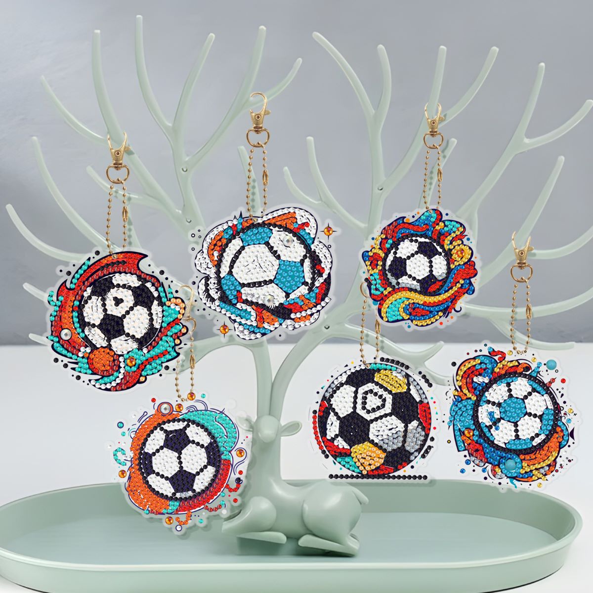 Voetbal sleutelhangers - 12 stuks