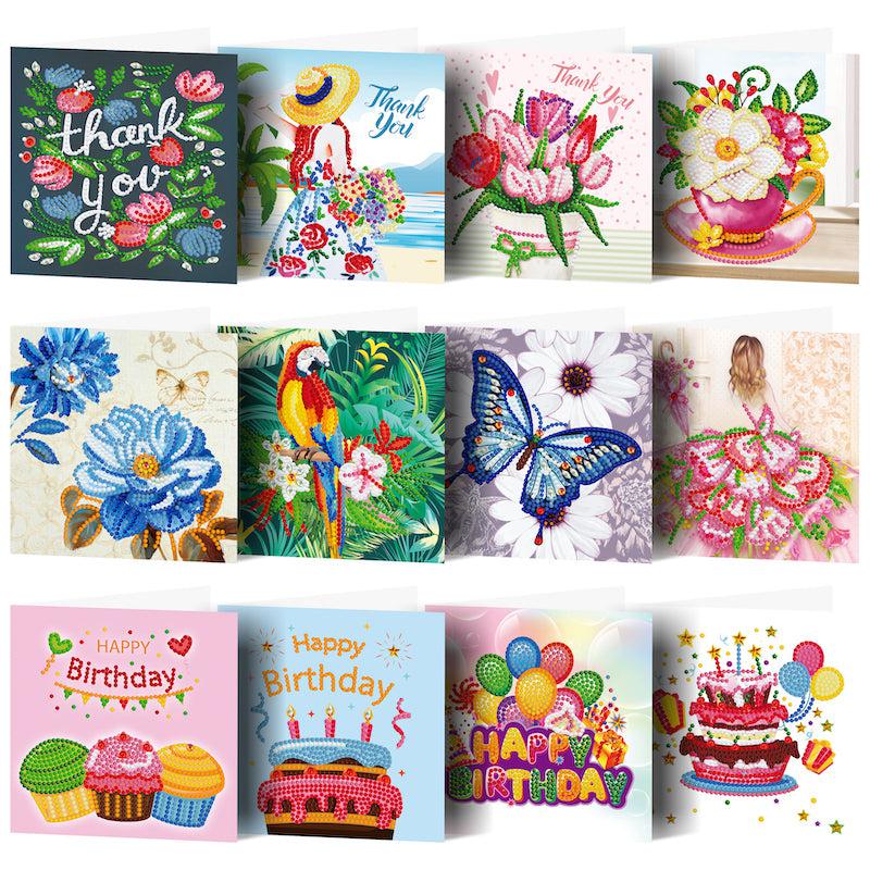 SHEGZHUC Set van 6 Diamond Painting wenskaarten, set van 6 SHEGZHUC Set van 6 Diamond Painting wenskaarten, set van 6