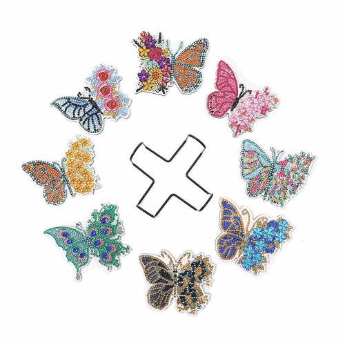 Diamond Painting Onderzetters - Vlinders | Set van 8 stuks