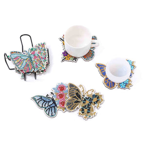 Diamond Painting Onderzetters - Vlinders | Set van 8 stuks