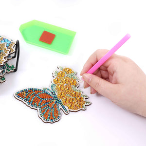 Diamond Painting Onderzetters - Vlinders | Set van 8 stuks