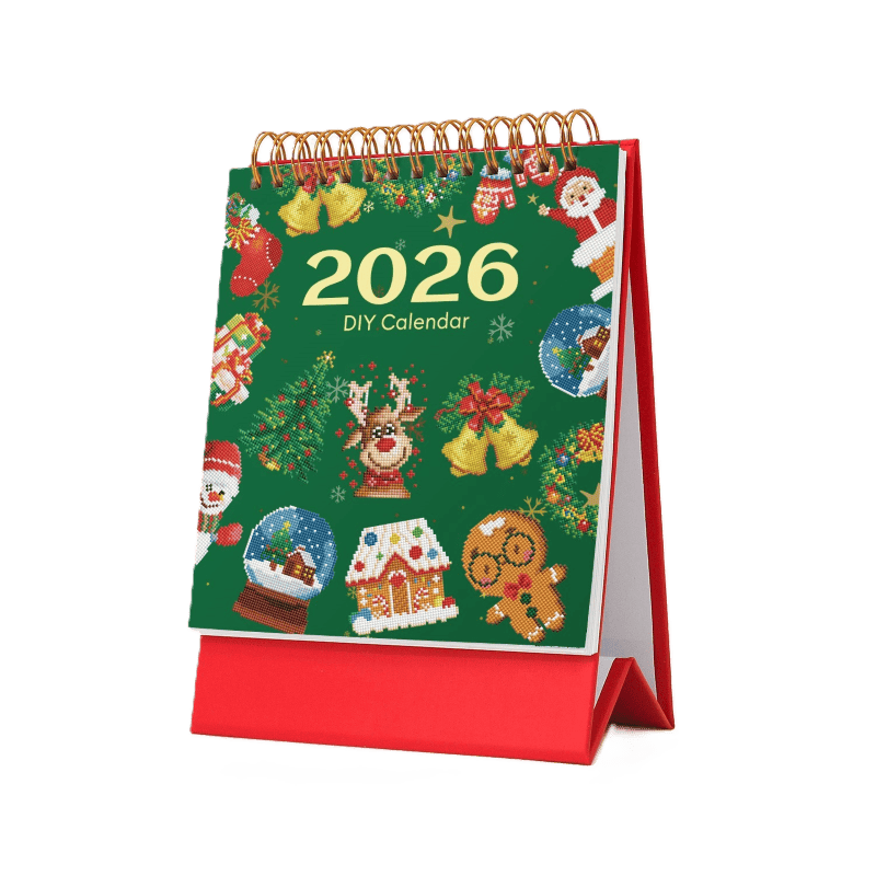 2026 Diamond Painting Bureaukalender   Kerst Editie
