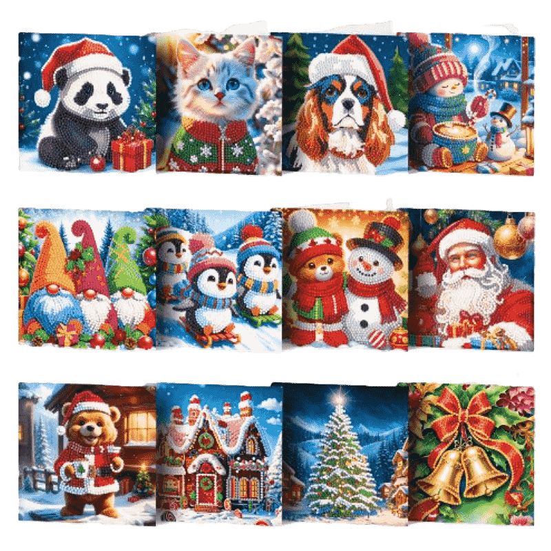 12 Kerstkaarten   Vrolijke Kerst set