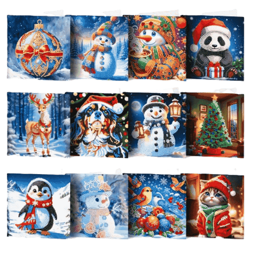 12 Kerstkaarten - Magische Kerst set