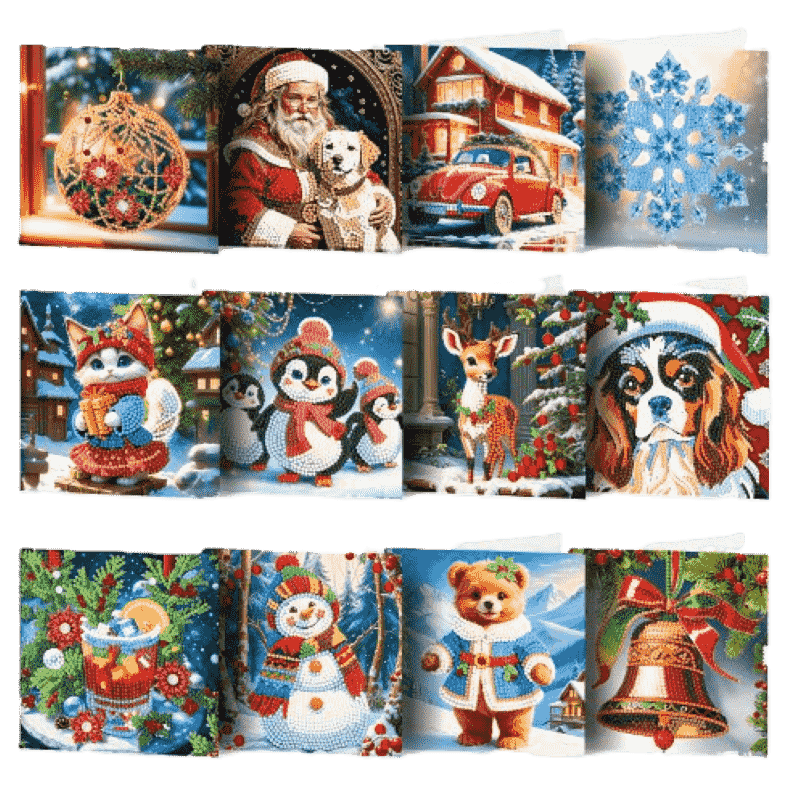 12 Kerstkaarten   Kerstmagie set