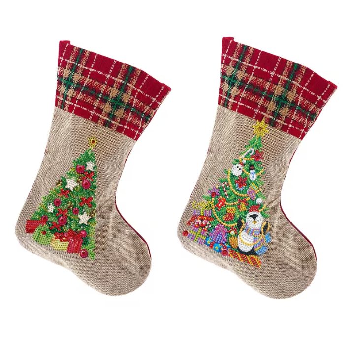 Diamond Painting Kerstsokken   Kerstboom Set