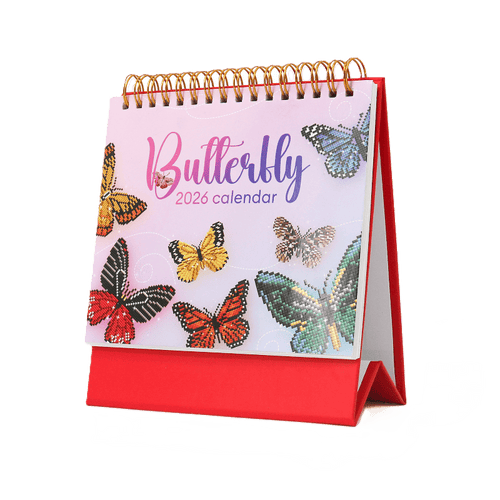 2026 Diamond Painting Bureaukalender - Vlinder Editie