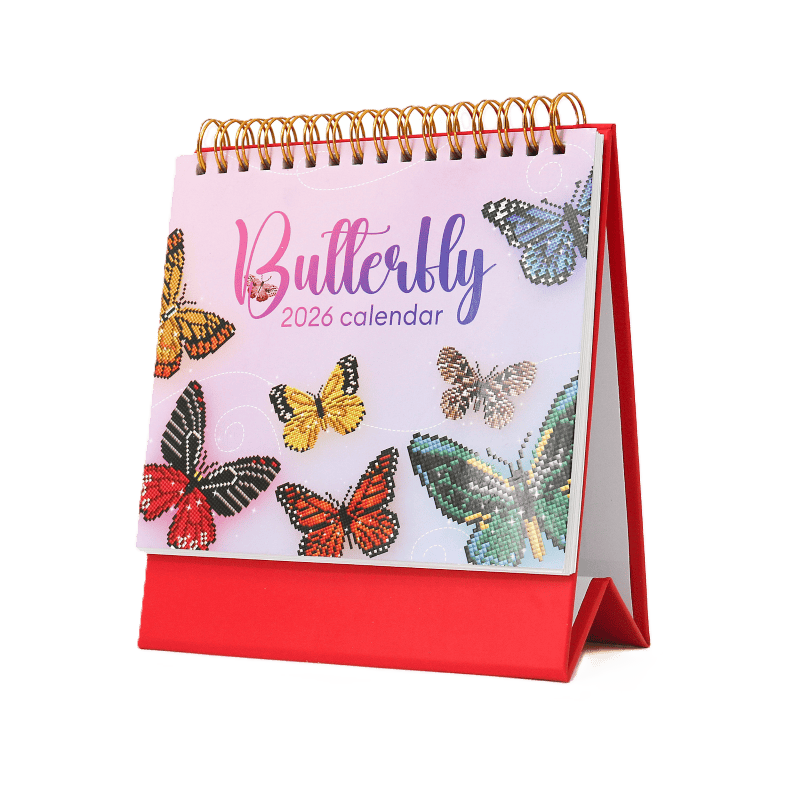 2026 Diamond Painting Bureaukalender   Vlinder Editie