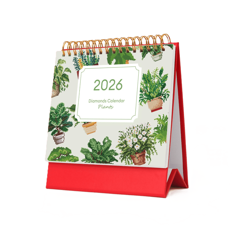 2026 Diamond Painting Bureaukalender   Planten Editie