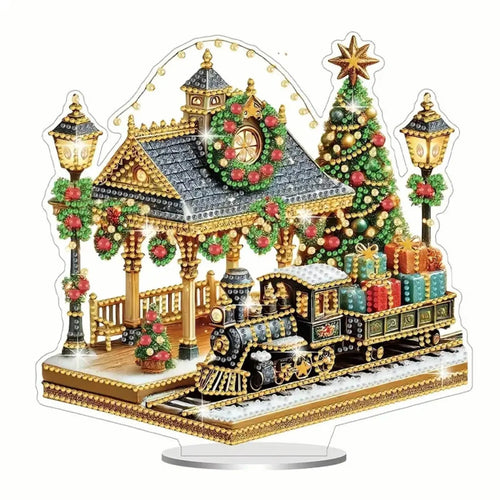 Diamond Painting Ornament Kersttrein