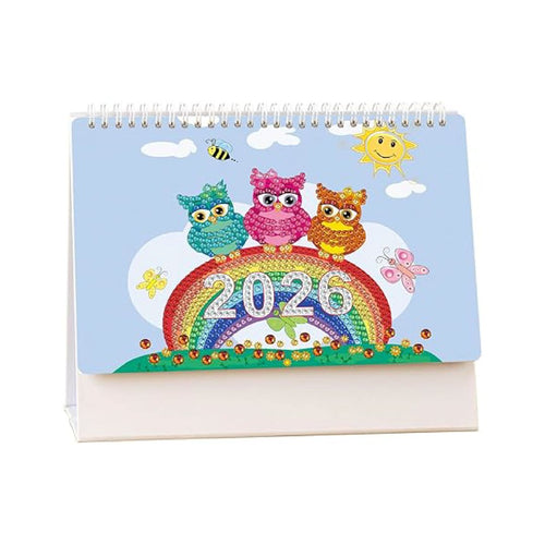 2026 Diamond Painting Bureaukalender - Uilen Editie