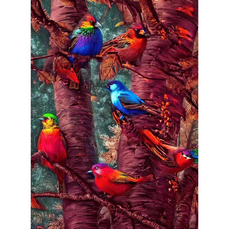 Gekleurde Vogels in Boom - Halloween