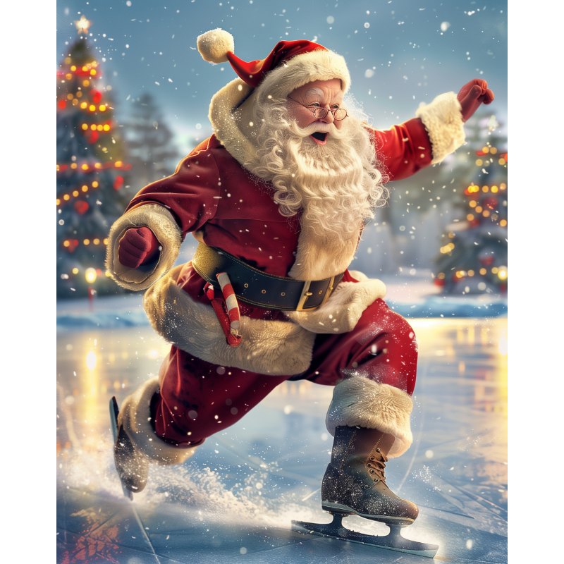 Diamond Painting   Kerstman op het ijs