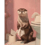 Otter op het toilet - Diamond Painting