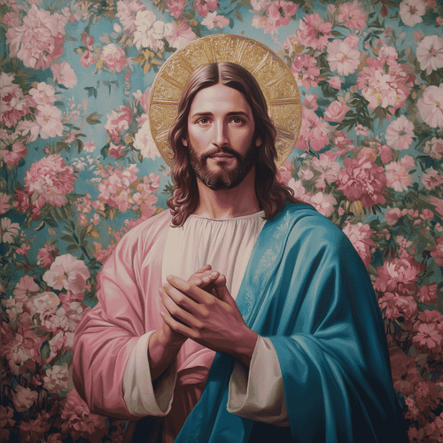 Jezus met bloemen