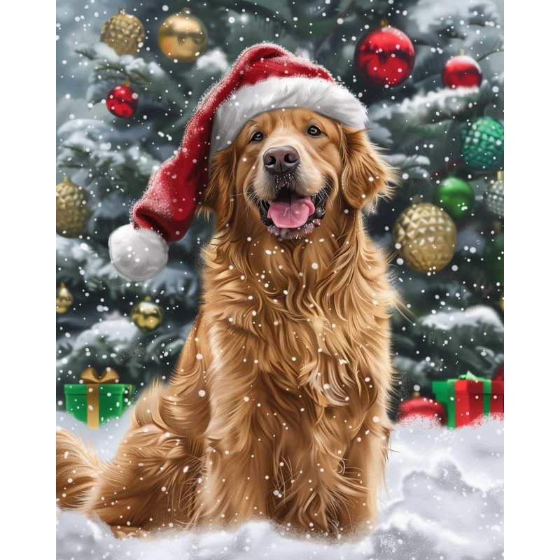 Diamond Painting   Kerstlabrador