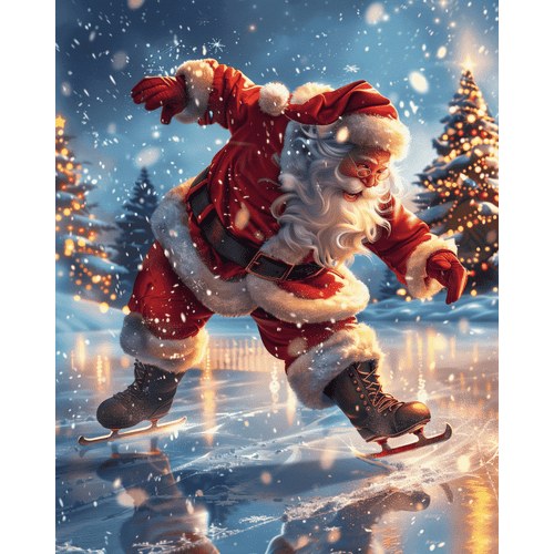 Kerstman op het ijs