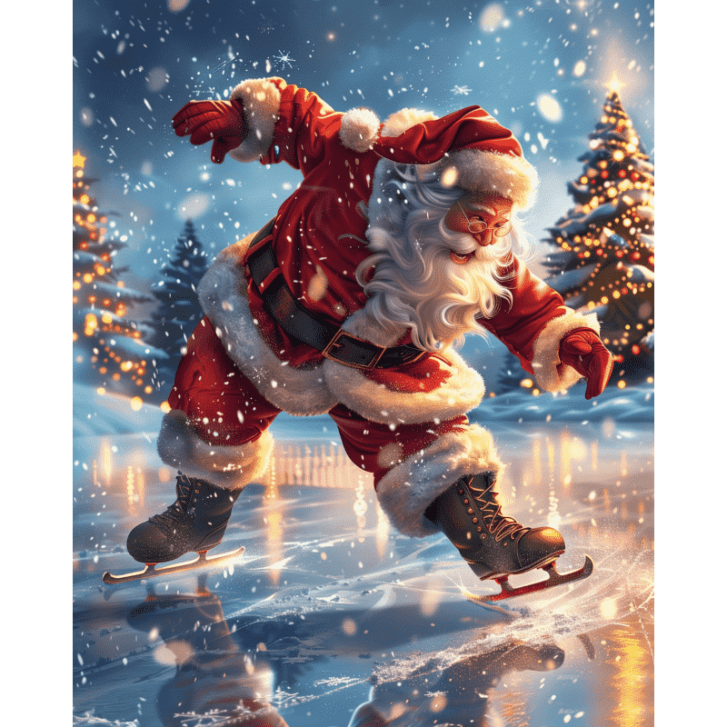 Kerstman op het ijs