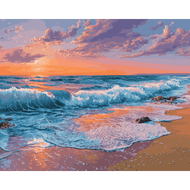 Roze zonsondergang - Diamond Painting