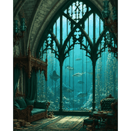 Onderwater gotische kamer - Diamond Painting
