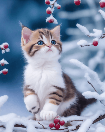 Kat in de winter