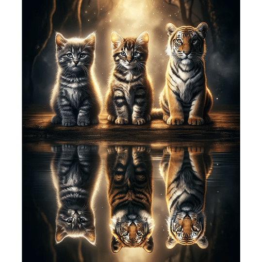 3 Kittens weerspiegeling