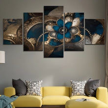Foto laden in Gallery viewer, Mandala goud en blauw | 5 luiken