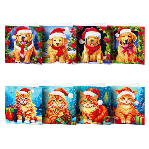 Kerstkaarten Dieren | 8 stuks