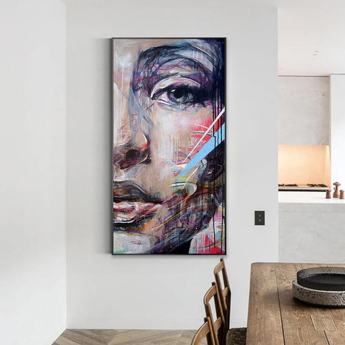 Abstracte vrouw va. 50x100cm