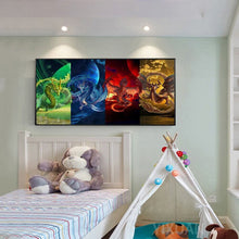 Foto laden in Gallery viewer, Kleurrijke draken v.a. 50x100cm