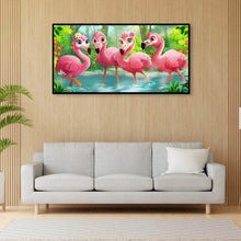 Foto laden in Gallery viewer, Vier kleine flamingo&#39;s v.a. 50x100cm