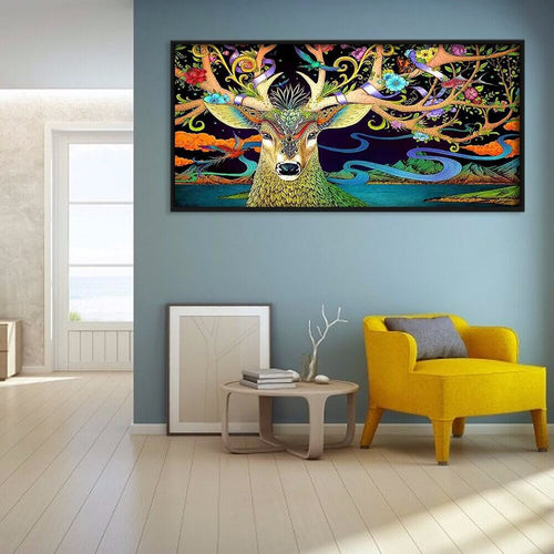 Hert met bloemen v.a. 50x100cm