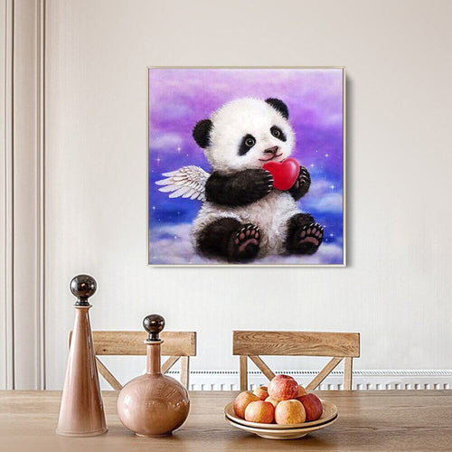 Panda met vleugels v.a. 50x50cm