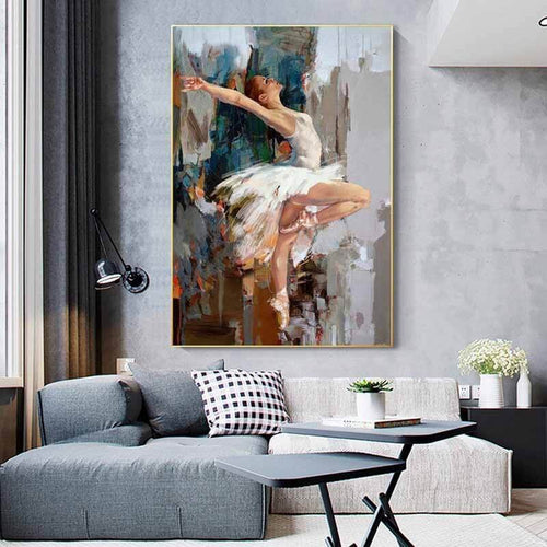 Dansende Ballerina va. 50x70cm