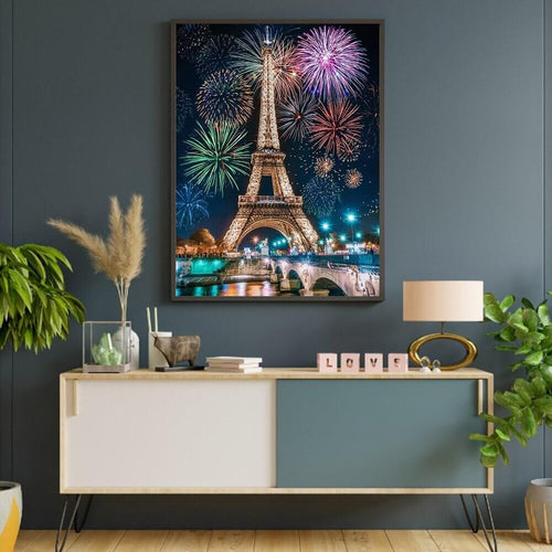 De Eiffeltoren met vuurwerk v.a. 50x70cm