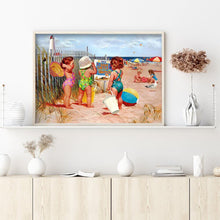 Foto laden in Gallery viewer, Kinderen op het strand va. 50x70cm