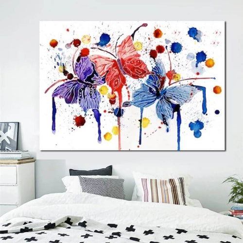 Drie vlinders va. 50x70cm