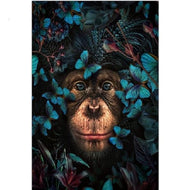 Diamond Painting - Aap tussen de vlinders