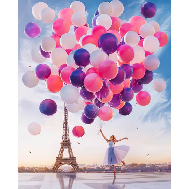 Ballonwolken in Parijs