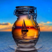 Foto laden in Gallery viewer, Boot in potje op zee