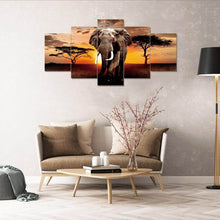 Foto laden in Gallery viewer, Olifant in de savanne | 5 luiken