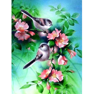 Vogels met bloemen