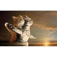 Diamond Painting - Katten in de zonsondergang