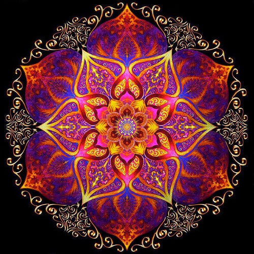 Mandala blauw/geel