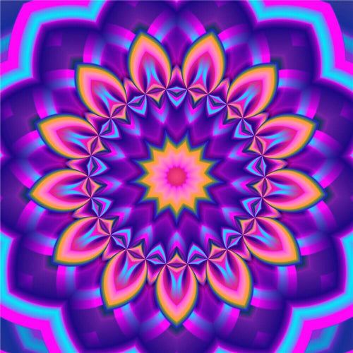 Mandala neon paars