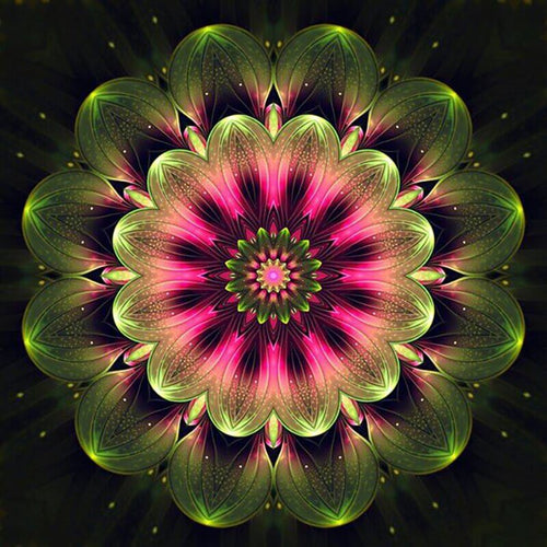 Mandala roze/groen