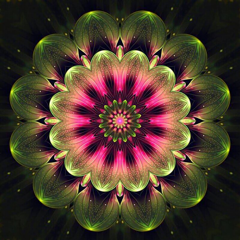 Mandala roze/groen