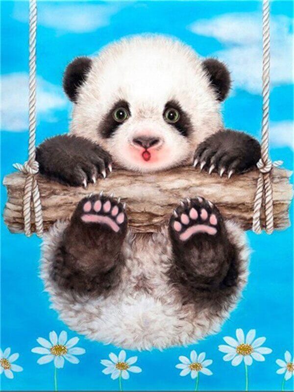 Pandaatje op schommel