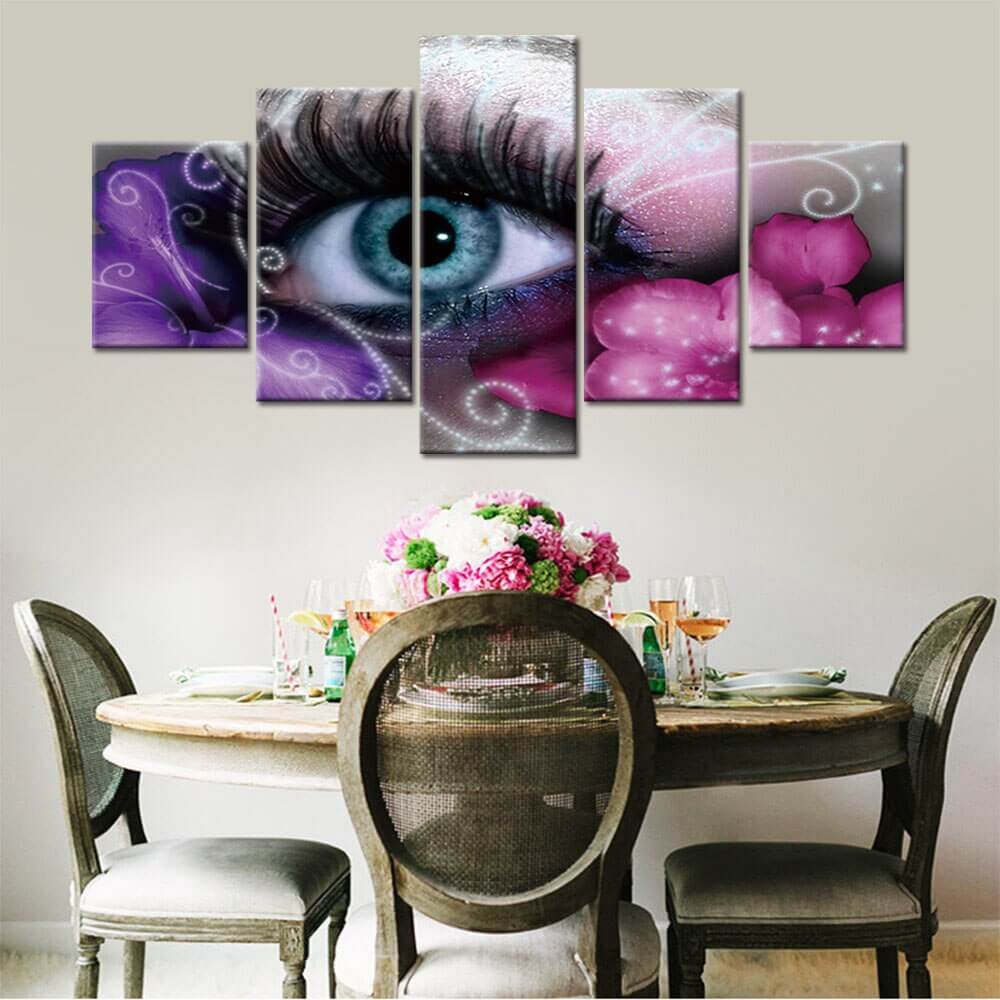 Make-up oog met bloemen | 5 luiken