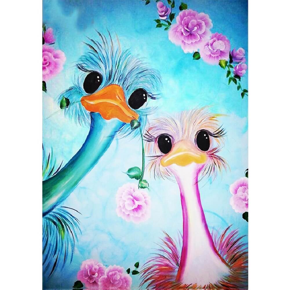 Schattige struisvogels
